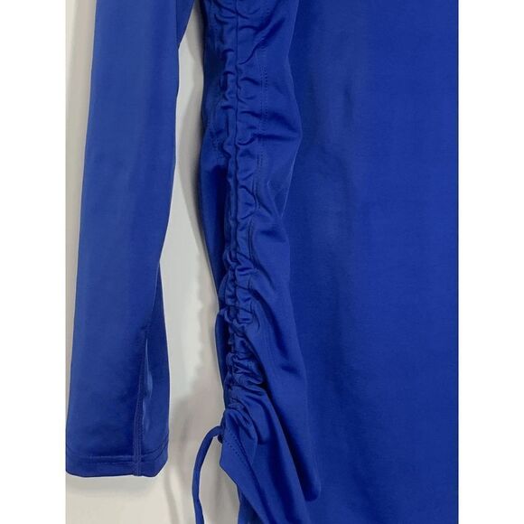 Baleaf Women's Rash Giard Zip Ruched Side Drawstring Blue Size M - Picture 3 of 8